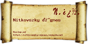 Nitkovszky Ágnes névjegykártya